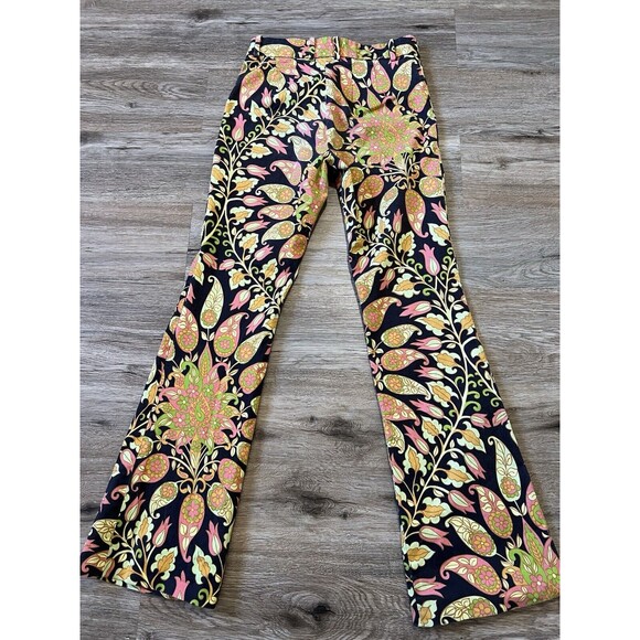 Zara 70s Multicolored Groove Flare Paisley Printed Pant Size S - Picture 4 of 9